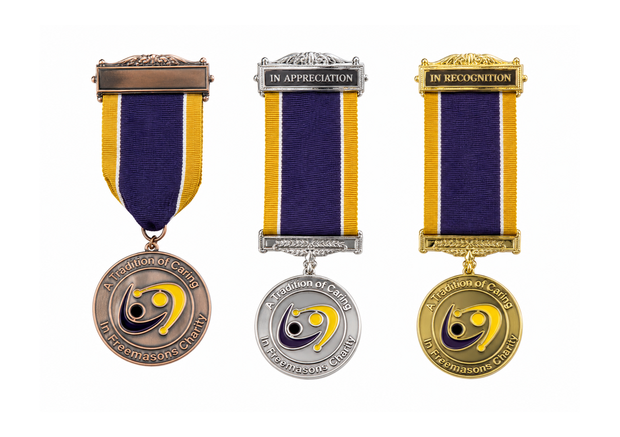 Freemasons Charity Breast Jewels (Bronze, Silver and Gold)